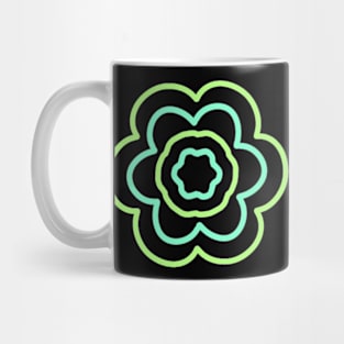 Green and turquoise flower Mug